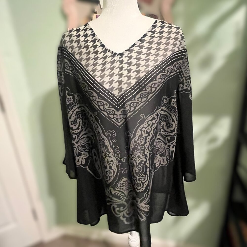 Flowy Sheer Blouse by Catherine's Black Label Size 1X